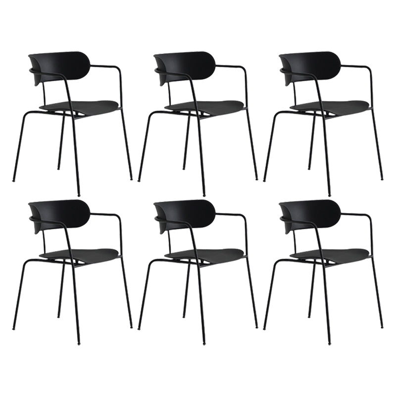 Silla de comedor de cocina de estilo industrial, sillones apilables con patas de metal