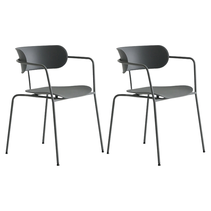 Silla de comedor de cocina de estilo industrial, sillones apilables con patas de metal