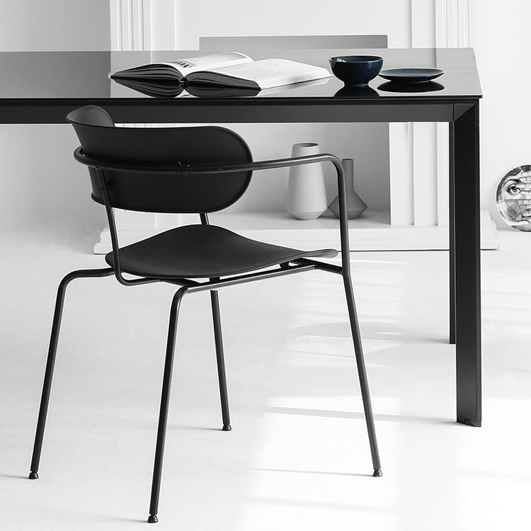 Silla de comedor de cocina de estilo industrial, sillones apilables con patas de metal