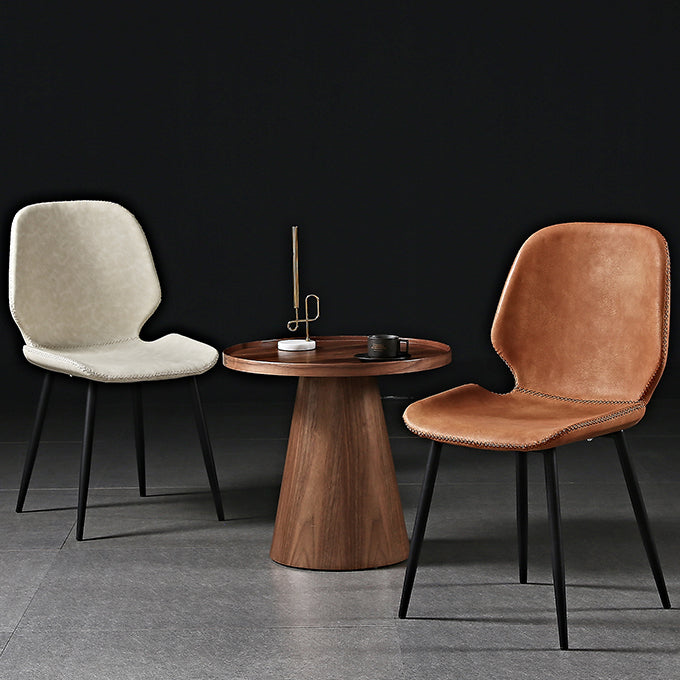 Metal industrial que cena la silla lateral sin brazos del Wingback del comedor de la silla lateral