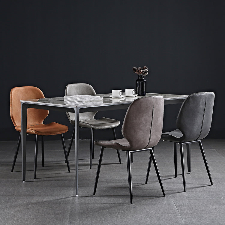 Metal industrial que cena la silla lateral sin brazos del Wingback del comedor de la silla lateral
