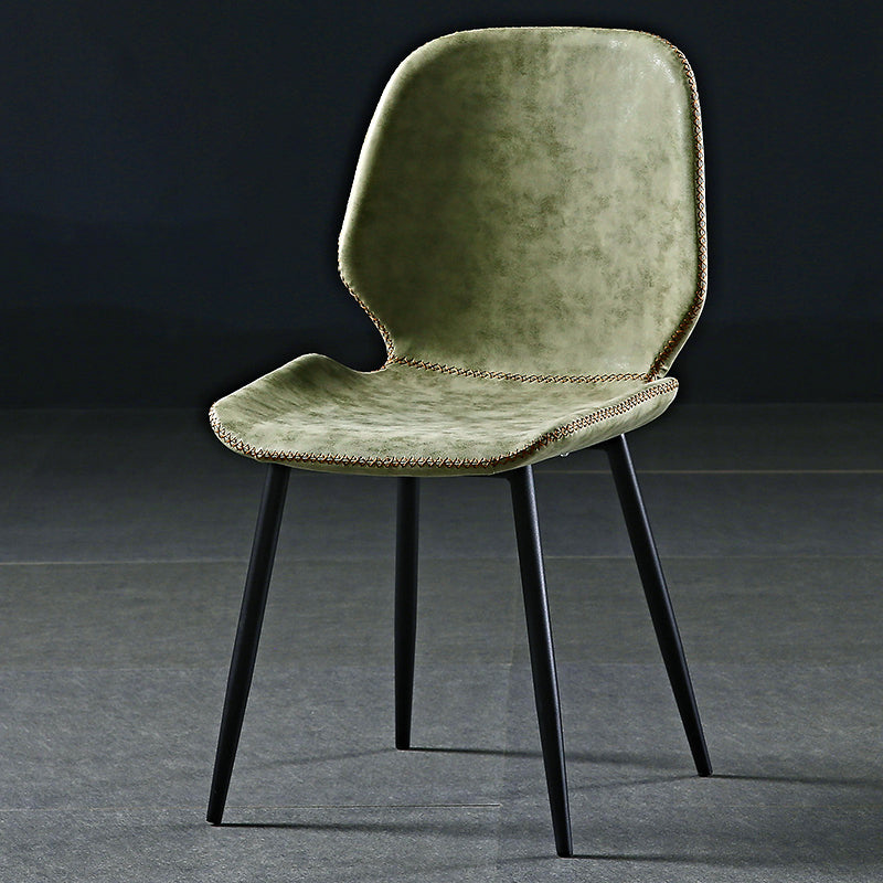 Metal industrial que cena la silla lateral sin brazos del Wingback del comedor de la silla lateral