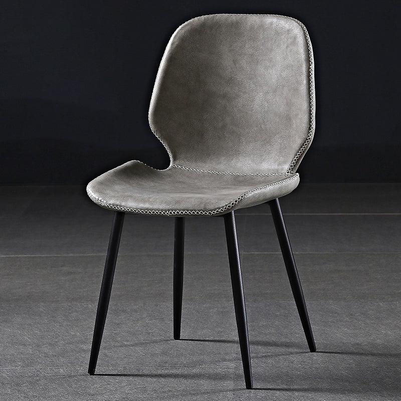 Metal industrial que cena la silla lateral sin brazos del Wingback del comedor de la silla lateral