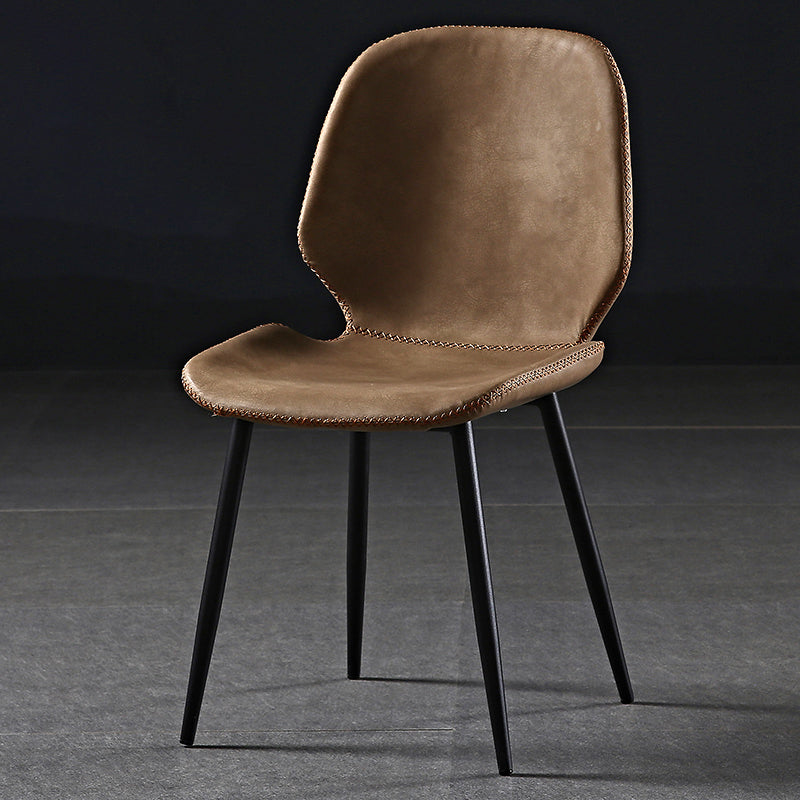 Metal industrial que cena la silla lateral sin brazos del Wingback del comedor de la silla lateral