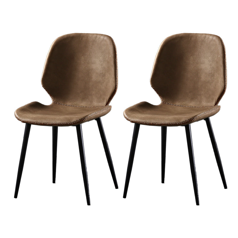 Metal industrial que cena la silla lateral sin brazos del Wingback del comedor de la silla lateral