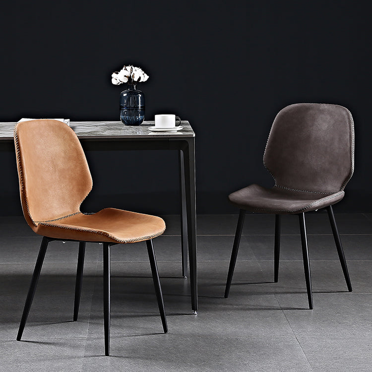 Metal industrial que cena la silla lateral sin brazos del Wingback del comedor de la silla lateral
