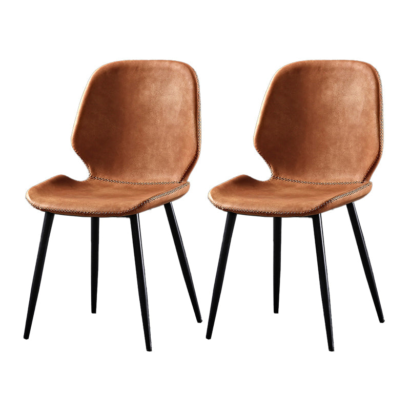 Metal industrial que cena la silla lateral sin brazos del Wingback del comedor de la silla lateral