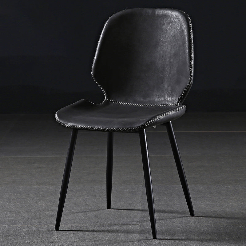 Metal industrial que cena la silla lateral sin brazos del Wingback del comedor de la silla lateral