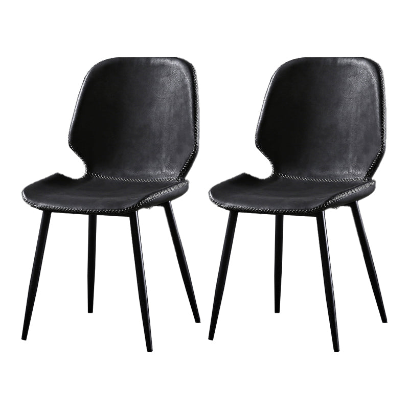 Metal industrial que cena la silla lateral sin brazos del Wingback del comedor de la silla lateral