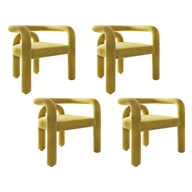 Sillas de comedor de cocina de estilo moderno con respaldo abierto y sillas laterales con brazo