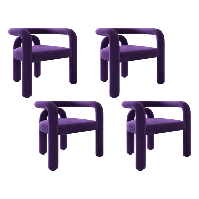 Sillas de comedor de cocina de estilo moderno con respaldo abierto y sillas laterales con brazo