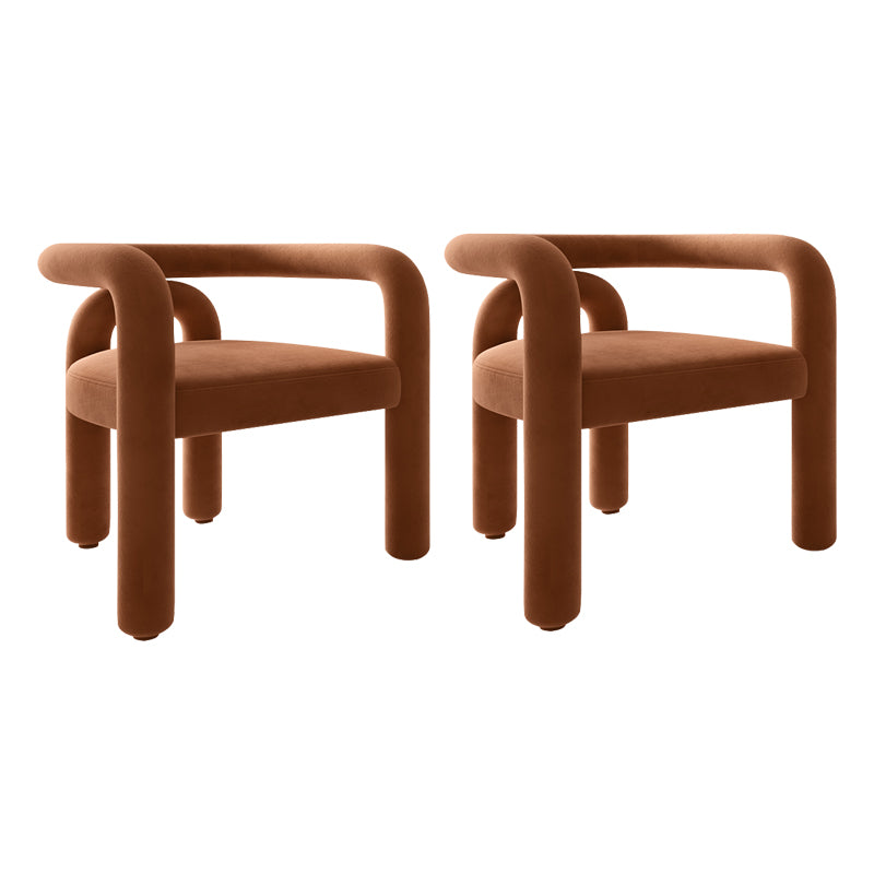 Sillas de comedor de cocina de estilo moderno con respaldo abierto y sillas laterales con brazo