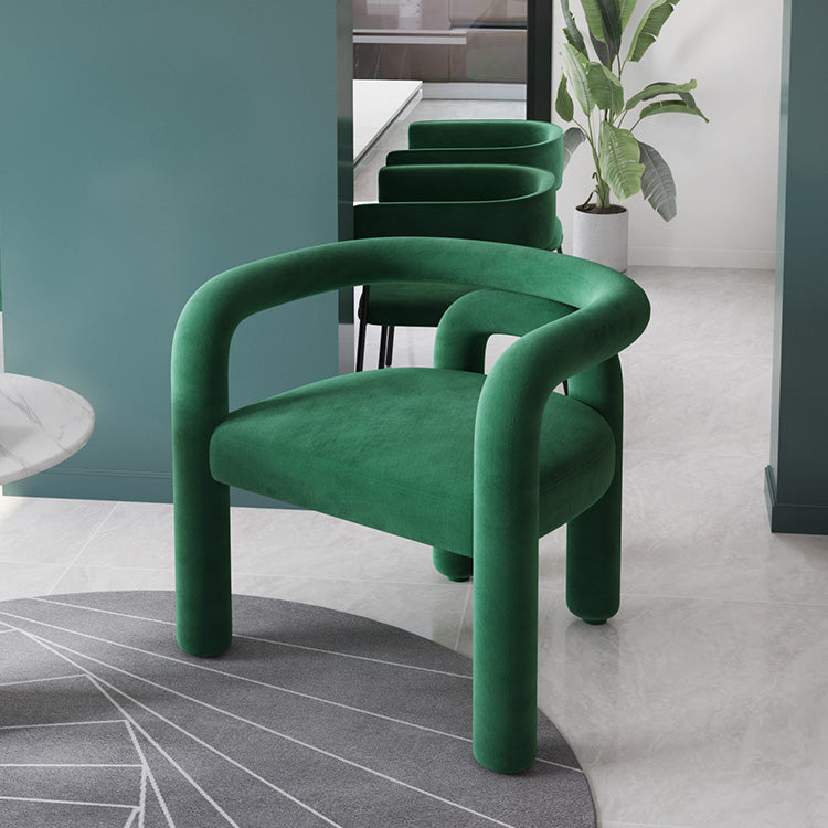 Sillas de comedor de cocina de estilo moderno con respaldo abierto y sillas laterales con brazo