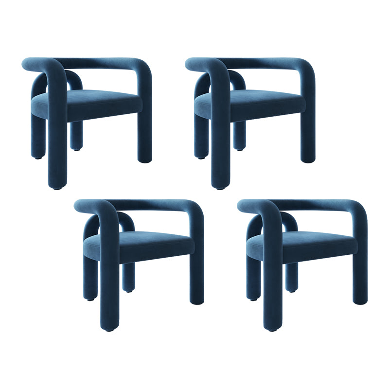 Sillas de comedor de cocina de estilo moderno con respaldo abierto y sillas laterales con brazo