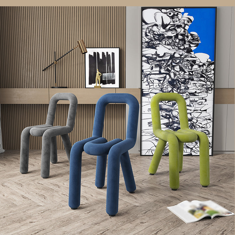 Sillas de terciopelo de estilo moderno, juego de sillas de comedor con parte trasera abierta