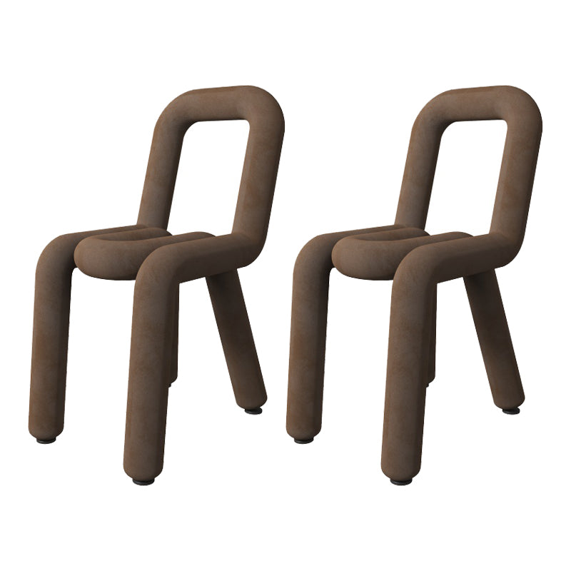 Sillas de terciopelo de estilo moderno, juego de sillas de comedor con parte trasera abierta