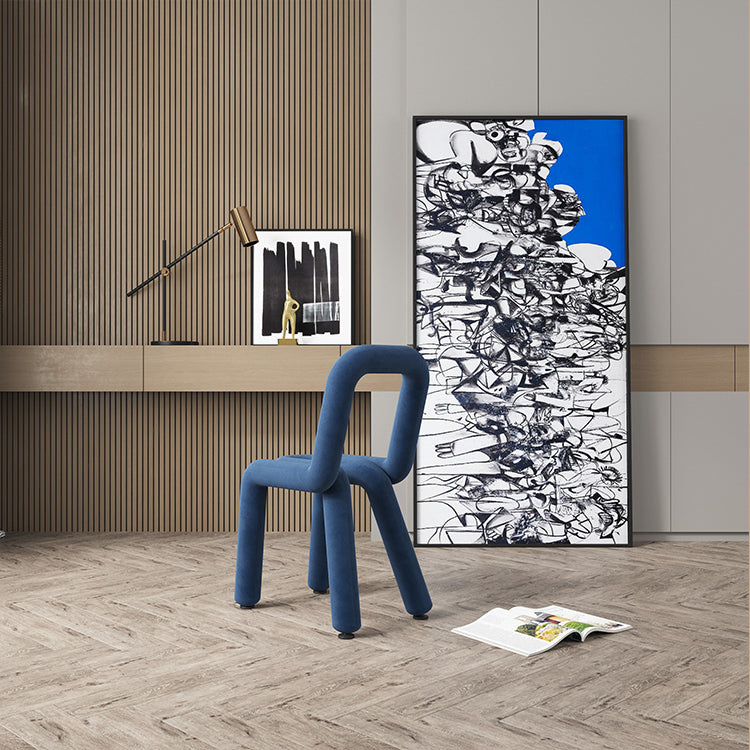Sillas de terciopelo de estilo moderno, juego de sillas de comedor con parte trasera abierta