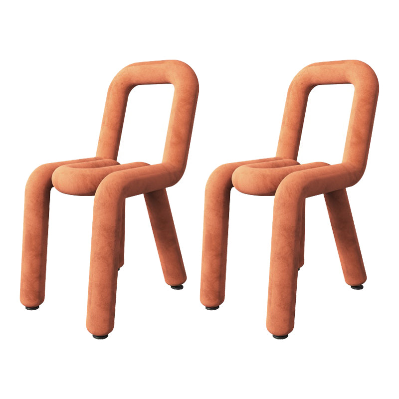 Sillas de terciopelo de estilo moderno, juego de sillas de comedor con parte trasera abierta