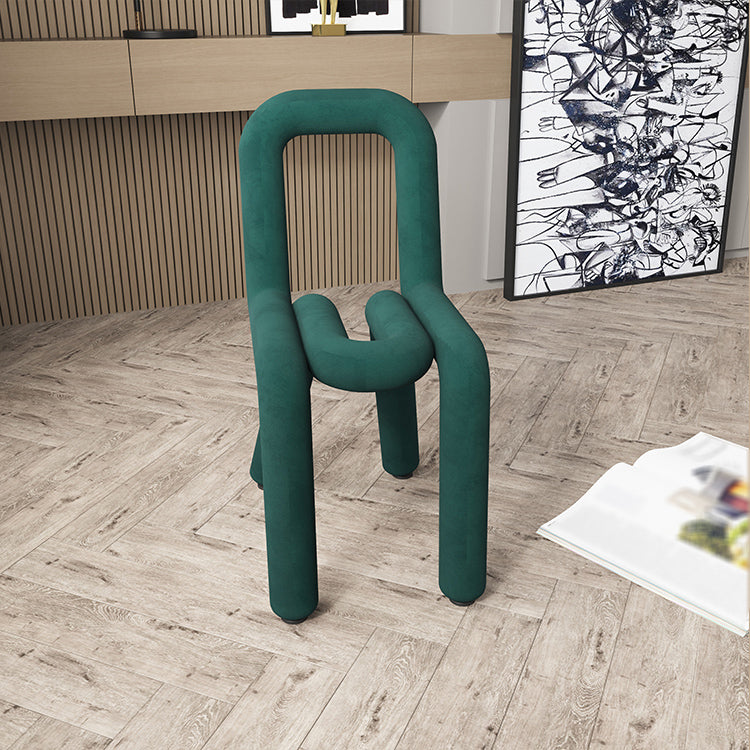 Sillas de terciopelo de estilo moderno, juego de sillas de comedor con parte trasera abierta