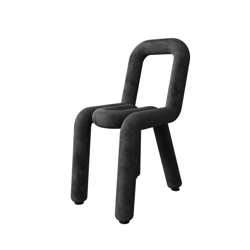 Sillas de terciopelo de estilo moderno, juego de sillas de comedor con parte trasera abierta