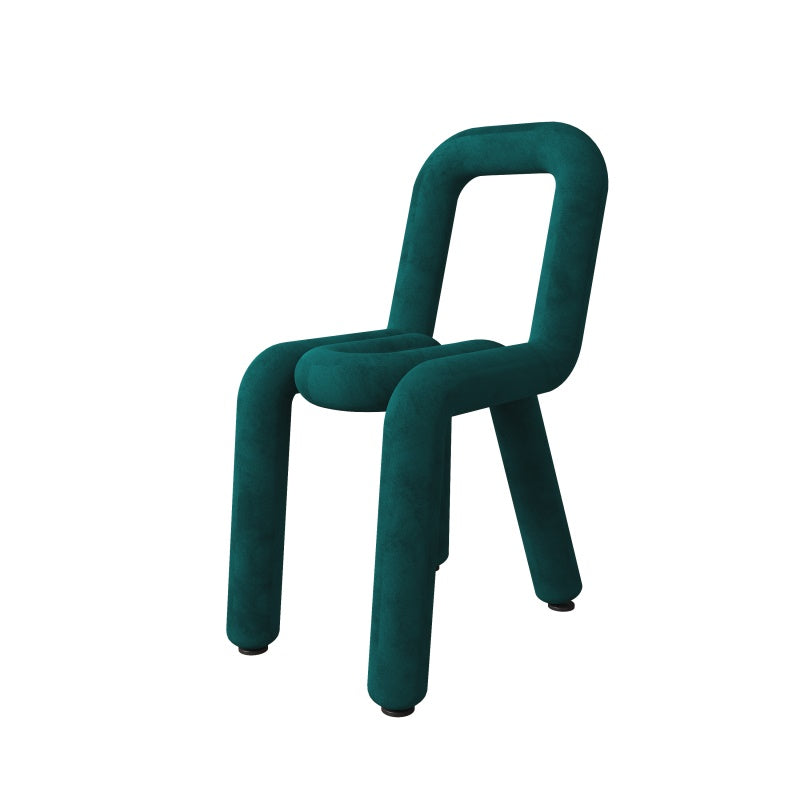 Sillas de terciopelo de estilo moderno, juego de sillas de comedor con parte trasera abierta