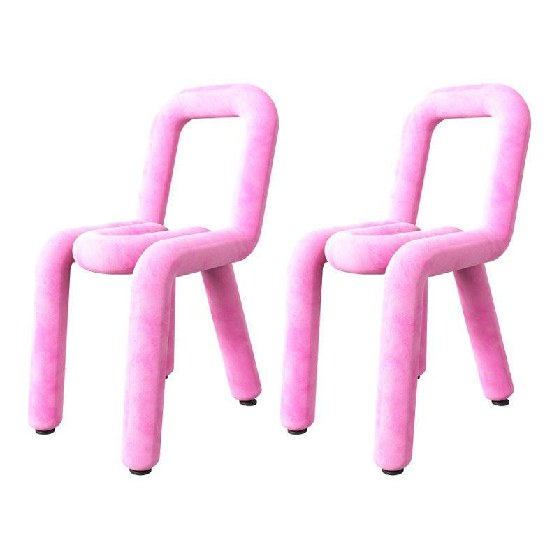Sillas de terciopelo de estilo moderno, juego de sillas de comedor con parte trasera abierta