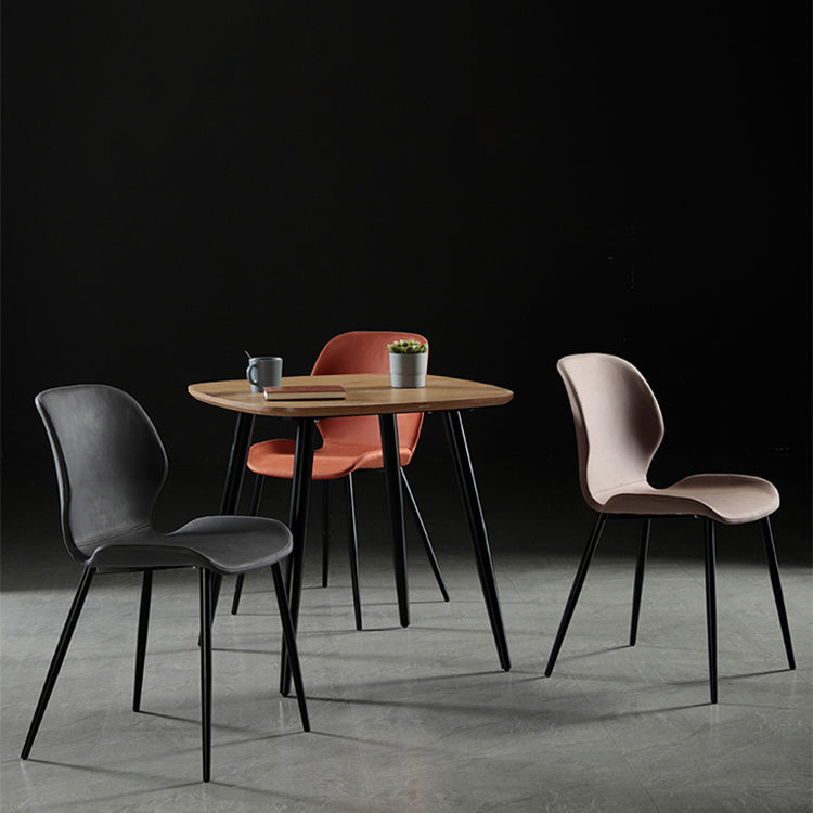 Metal industrial que cena la silla lateral sin brazos del lado del Wingback del comedor de la silla lateral
