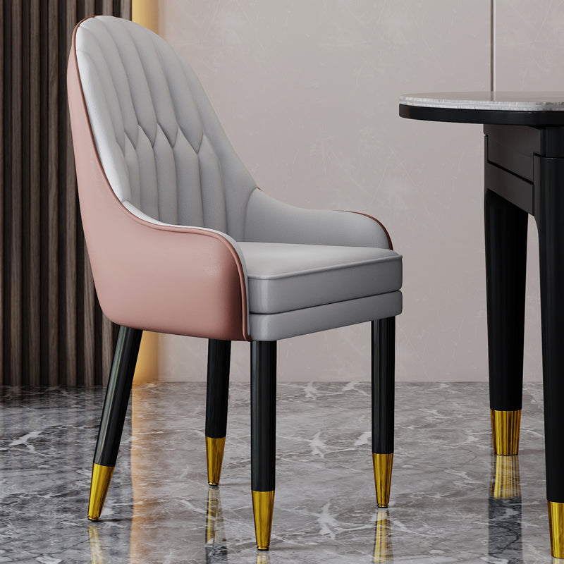 Silla escandinava para el hogar, sillón tapizado con respaldo Parsons, silla de comedor de madera
