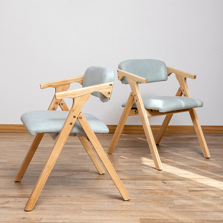 Modern Rubberwood Chairs Set Open Back Folding Side Kitchen Dining Chair