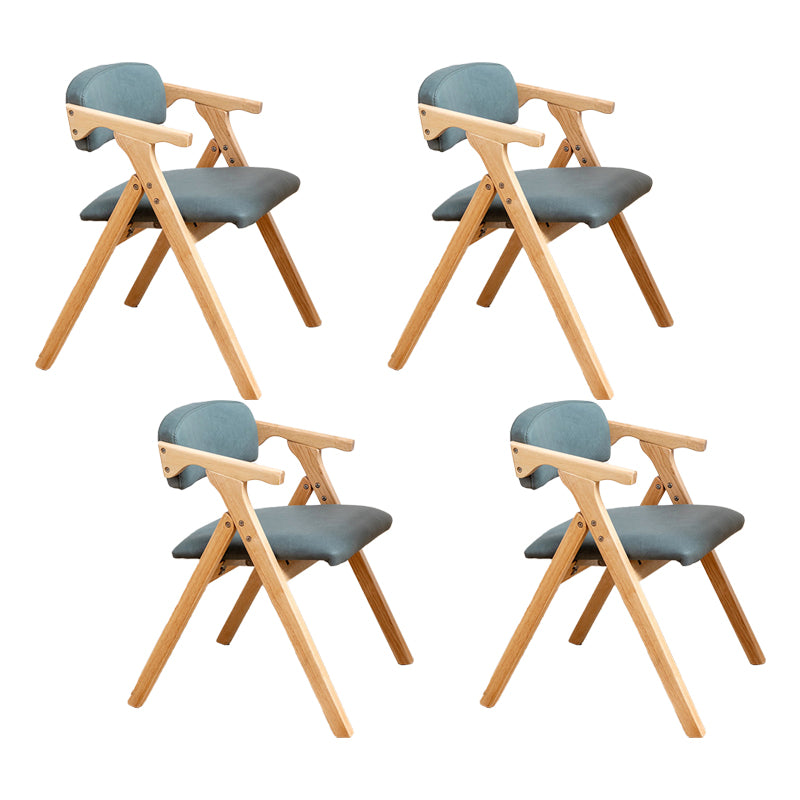 Modern Rubberwood Chairs Set Open Back Folding Side Kitchen Dining Chair