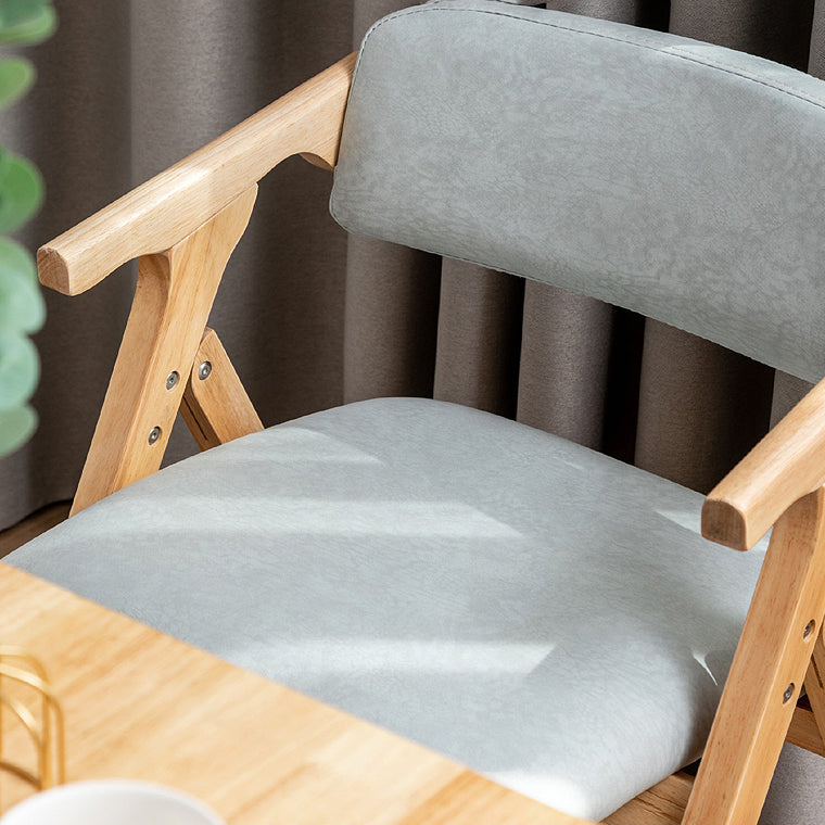 Modern Rubberwood Chairs Set Open Back Folding Side Kitchen Dining Chair