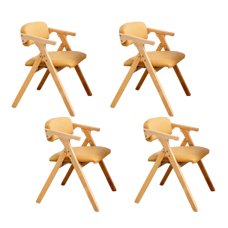 Modern Rubberwood Chairs Set Open Back Folding Side Kitchen Dining Chair