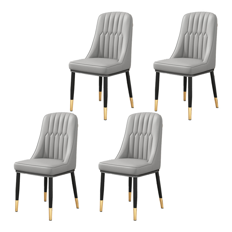 Silla auxiliar escandinava para el hogar, silla de comedor tapizada de Metal con respaldo Parsons