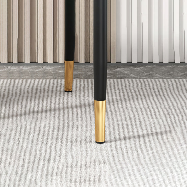 Silla auxiliar escandinava para el hogar, silla de comedor tapizada de Metal con respaldo Parsons