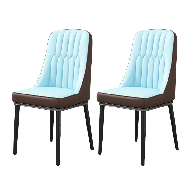 Silla auxiliar escandinava para el hogar, silla de comedor tapizada de Metal con respaldo Parsons