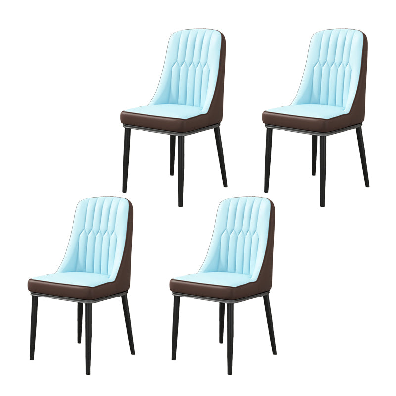 Silla auxiliar escandinava para el hogar, silla de comedor tapizada de Metal con respaldo Parsons
