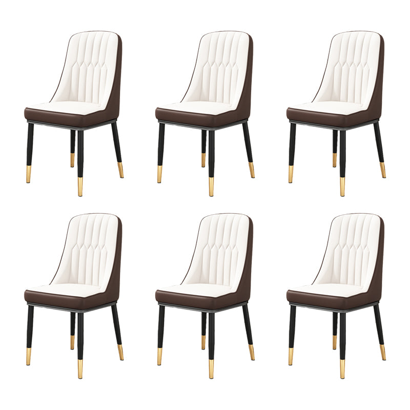 Silla auxiliar escandinava para el hogar, silla de comedor tapizada de Metal con respaldo Parsons