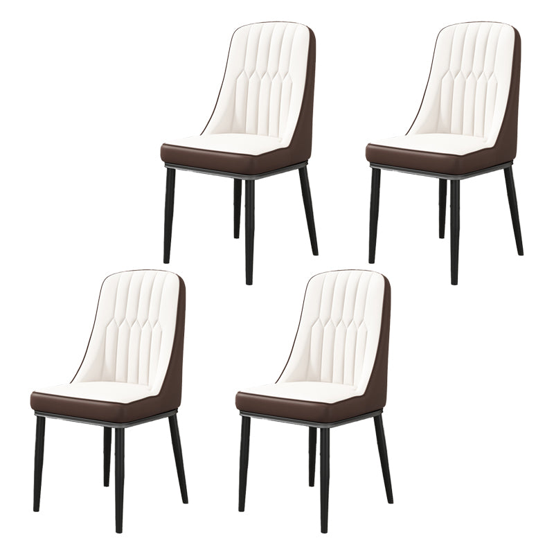 Silla auxiliar escandinava para el hogar, silla de comedor tapizada de Metal con respaldo Parsons