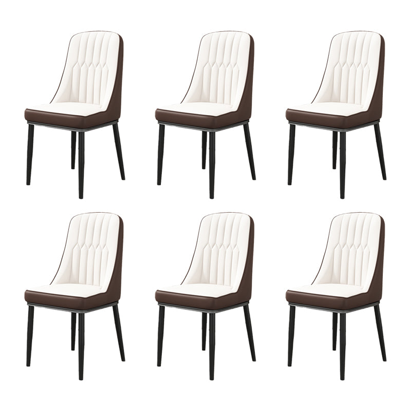Silla auxiliar escandinava para el hogar, silla de comedor tapizada de Metal con respaldo Parsons