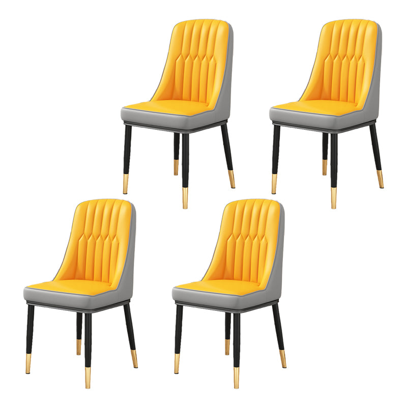 Silla auxiliar escandinava para el hogar, silla de comedor tapizada de Metal con respaldo Parsons