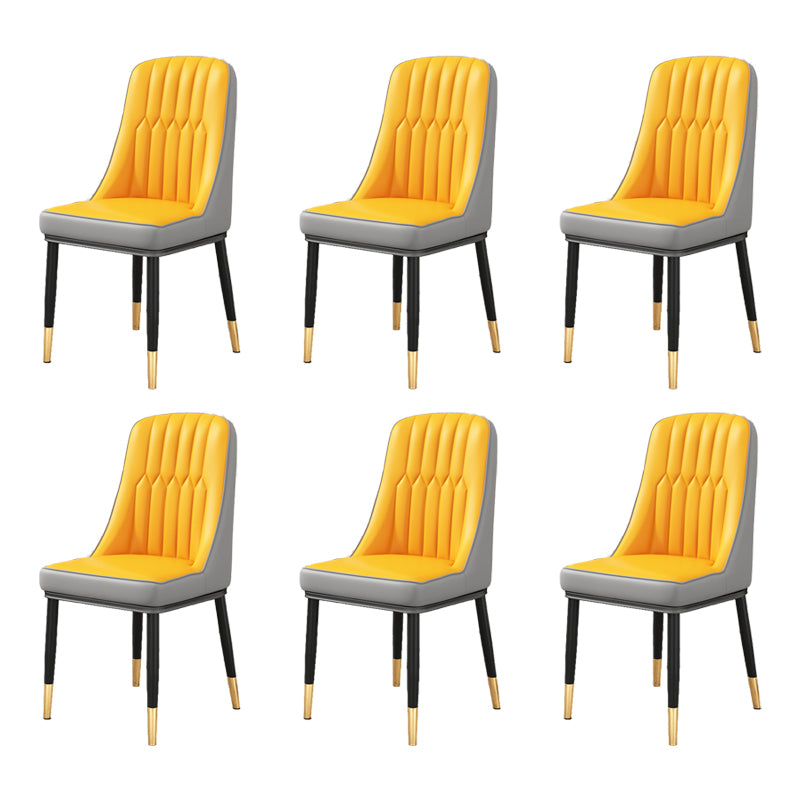 Silla auxiliar escandinava para el hogar, silla de comedor tapizada de Metal con respaldo Parsons