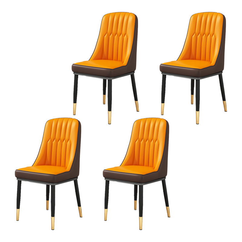 Silla auxiliar escandinava para el hogar, silla de comedor tapizada de Metal con respaldo Parsons