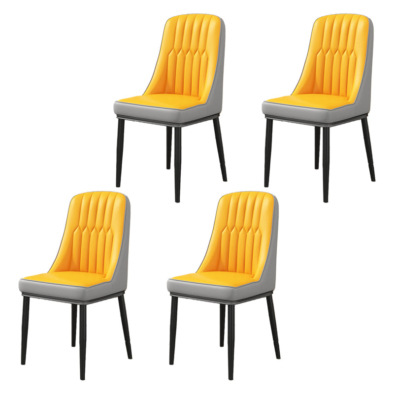 Silla auxiliar escandinava para el hogar, silla de comedor tapizada de Metal con respaldo Parsons