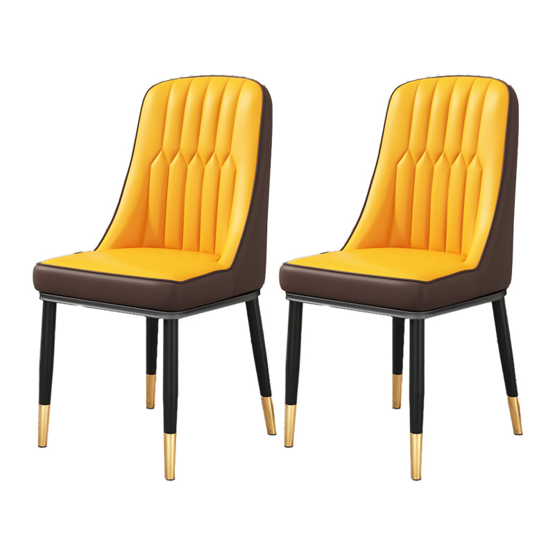 Silla auxiliar escandinava para el hogar, silla de comedor tapizada de Metal con respaldo Parsons