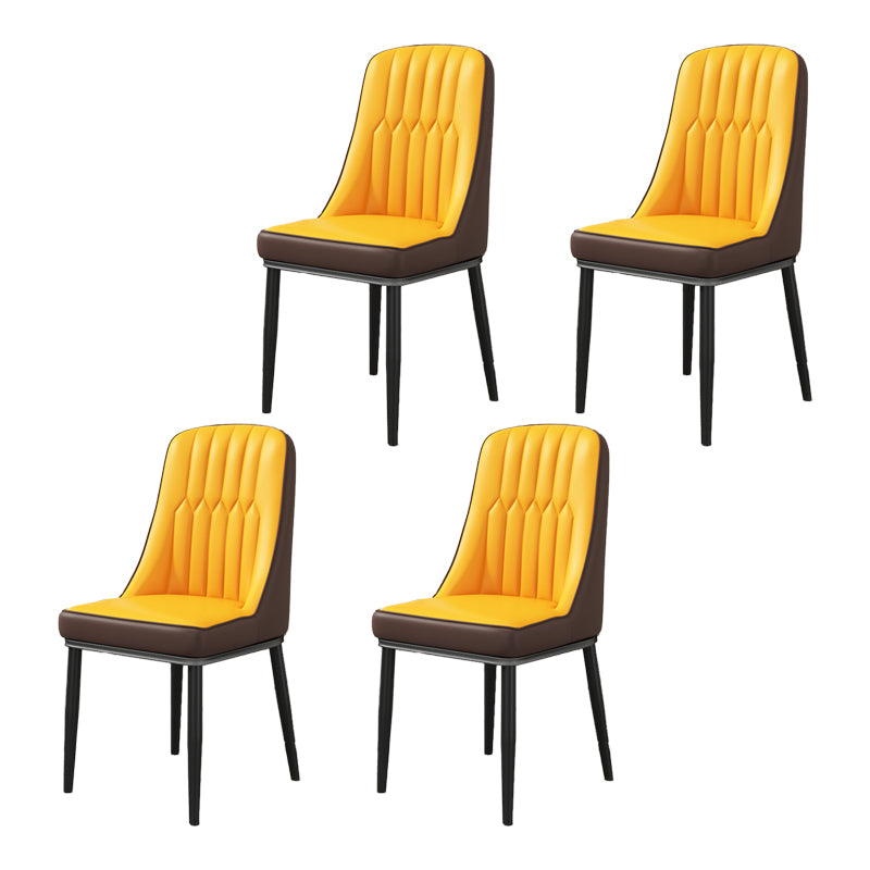 Silla auxiliar escandinava para el hogar, silla de comedor tapizada de Metal con respaldo Parsons
