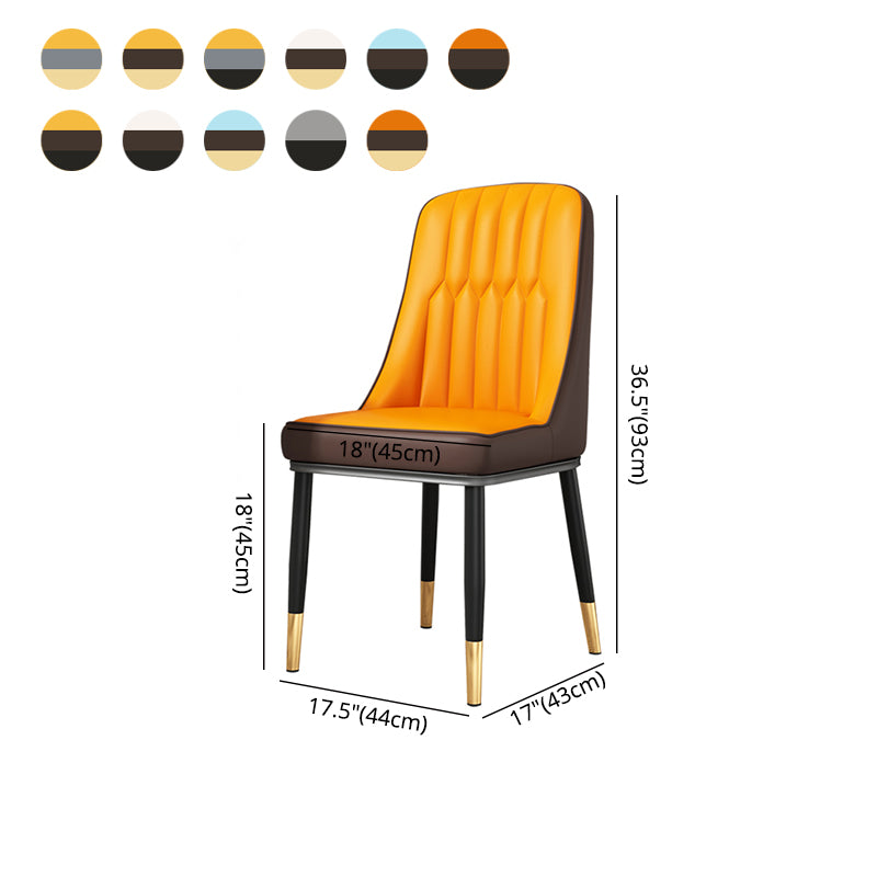 Silla auxiliar escandinava para el hogar, silla de comedor tapizada de Metal con respaldo Parsons