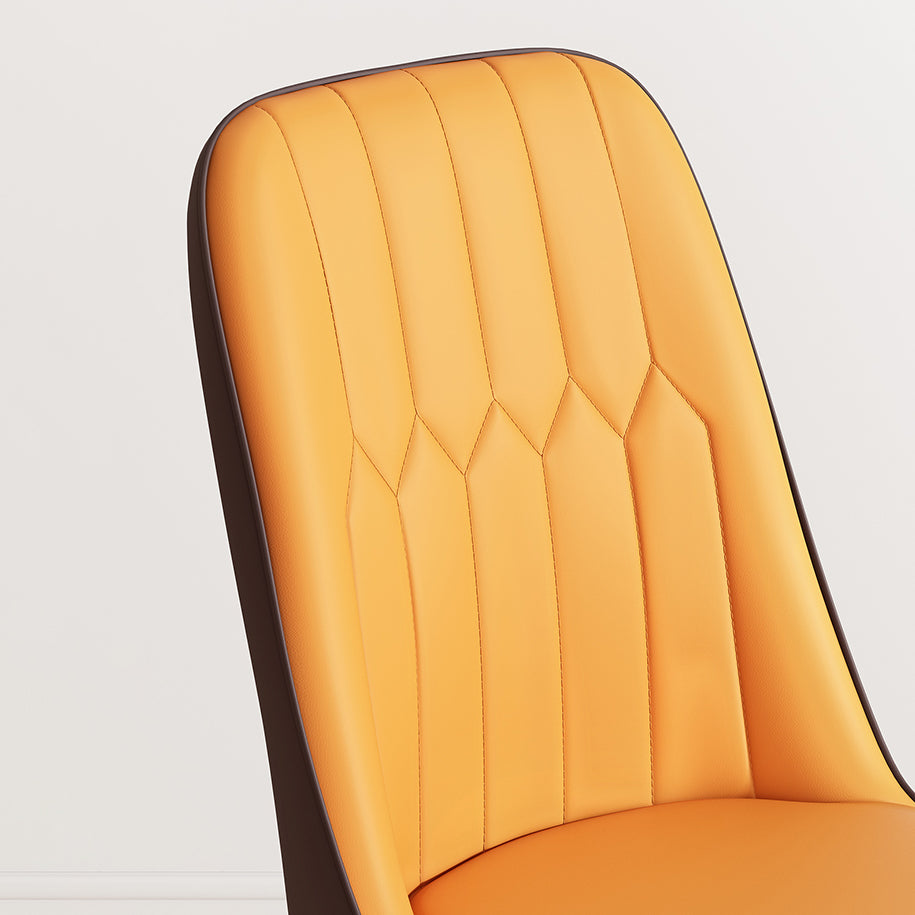 Silla de comedor de metal de estilo escandinavo, silla sin brazos con respaldo sólido