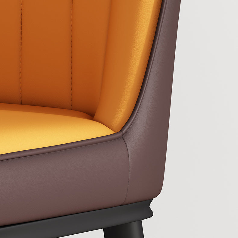 Silla de comedor de metal de estilo escandinavo, silla sin brazos con respaldo sólido
