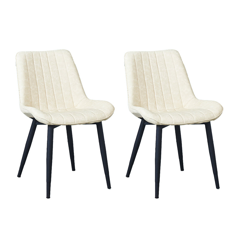 Silla lateral escandinava interior Silla de comedor con respaldo sólido tapizada de metal