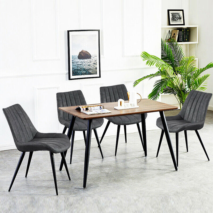Silla lateral escandinava interior Silla de comedor con respaldo sólido tapizada de metal